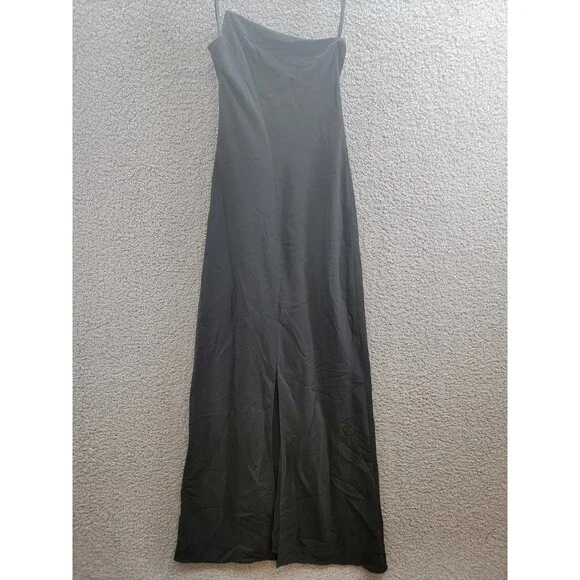 STAUD Elodie One-Shoulder Crystal-Embellished Crepe Gown Women's 00 Black Zip - Picture 9 of 15